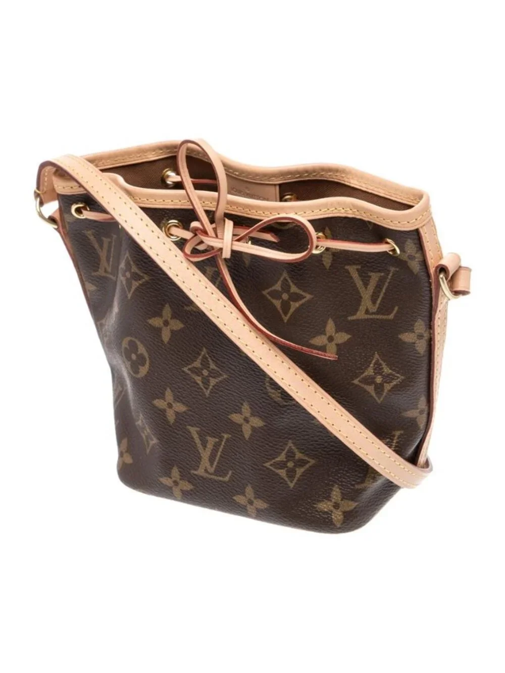 Louis Vuitton Monogram Noé Mini Bucket Crossbody Bag Brown Canvas, LUX